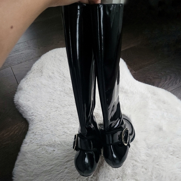 Jimmy Choo Ninol Patent Leather Tall Gogo Riding Boot - Picture 9 of 11